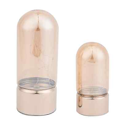 #ad Set of 2 Warm Led Lantern Smoke Grey Amber Home Indoor Outdoor Decoration Gifts $42.68