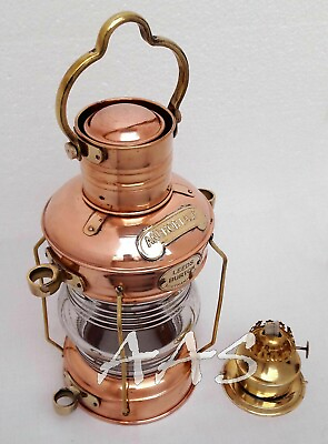 #ad 14quot; Brass amp; Copper Anchor Boat Light Oil lamp Nautical Maritime Ship Lantern $79.90