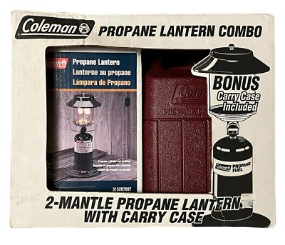 #ad Coleman 2 Mantle Propane Lantern Combo w Carry Case New in Box Extra Mantles $49.99