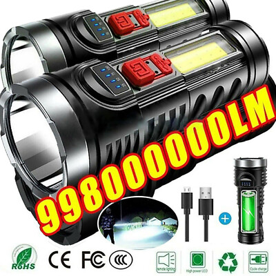 #ad #ad Super Bright 998000000 LM LED Torch Tactical Flashlight Lantern Rechargeable US $10.99
