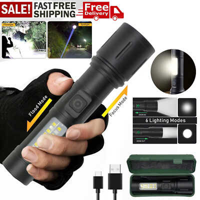 #ad #ad Brighter 2500000LM LED Flashlight Hiking Camping Lamp Box Torch USB Rechargeable $10.58