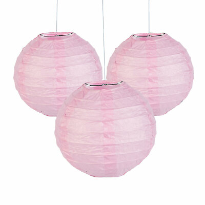#ad Mini Light Pink Hanging Paper Lanterns Party Decor 12 Pieces $14.51