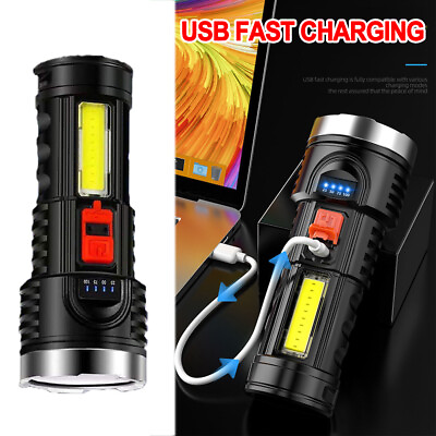 #ad Super Bright 99000000LM LED Torch Tactical Flashlight Lantern USB Rechargeable $8.99
