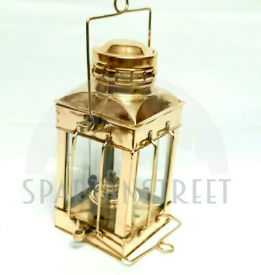 #ad Nautical Maritime Brass Lamp Square Shape Fine Anchor Ship Lantern Boat Lamp $69.99