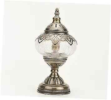 #ad Turkish Moroccan Table Lamp Lantern with Handmade Mosaic Glass White 1 $67.00