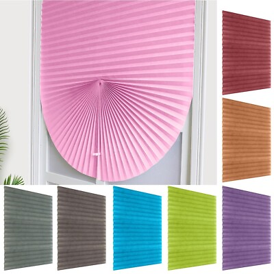 #ad #ad ⛄ Self Adhesive Pleated Blinds Curtain Half Blackout Home Window Covers Shades $13.17