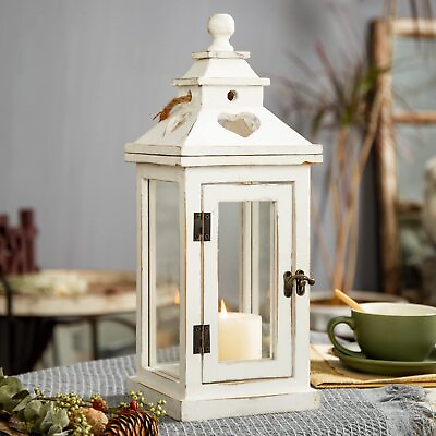 #ad Farmhouse Decorative Candle Lanterns for Home Decor 16quot; Tall Hanging White R... $51.68