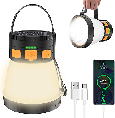 #ad #ad 1500 Lumens LED Lantern Camping Rechargeable Solar Panel Charging Waterproof 8 L $53.97