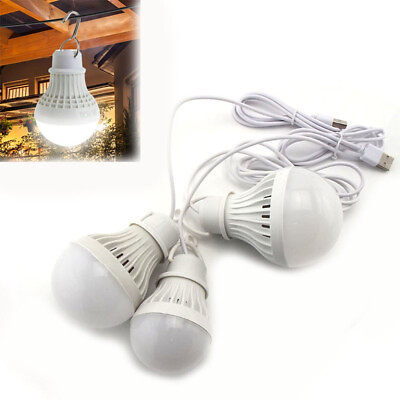 #ad 3W 5W 7W LED Camping Bulb Light USB Powered Outdoor Hang Emergency Lantern Lamp $2.99