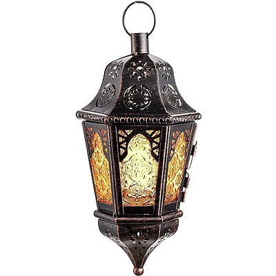 #ad Hanging Moroccan Lantern 13.5#x27;#x27; Vintage Candle Holder Metal Lanterns Decora... $36.09