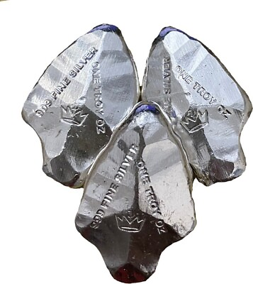 #ad 1 oz Monarch Mint Hand Poured 999 Fine Silver Indian Arrowhead bullion $47.00