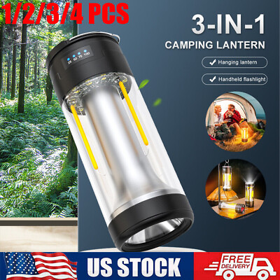 #ad USB LED lantern rechargeable Light Camping Emergency Outdoor Hiking Lamps USA $8.01