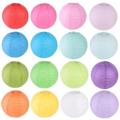 #ad 12in LED Solar Cloth Chinese Lantern Festival Party Hanging Lamp Waterproof Ball $7.50