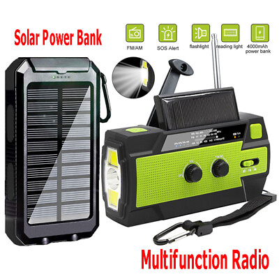 #ad Emergency Radio Crank Solar Hand Weatherproof Power Bank Charger Flash Light $16.99