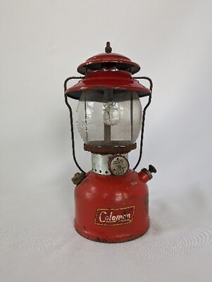 #ad Vintage 1959 Red 9 59 Coleman 200A Single Mantle Globe Germany Lantern USA $115.00
