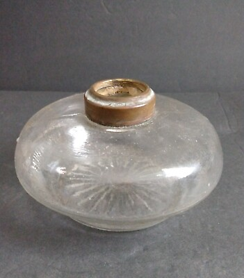 #ad Antique Oil Lamp Lantern Glass Base With Copper Top Collectible Piece $19.99