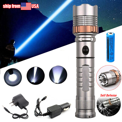 #ad Brightest 9900000LM High Power LED Zoomable Police Flashlight Rechargeable Torch $13.48