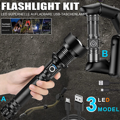 #ad Powerful LED Flashlight Super Bright 10000000LM P90 Rechargeable Zoom Torch Lamp $12.99