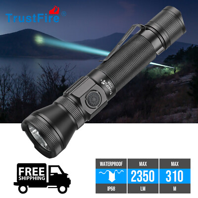 #ad Trustfire 2350LM LED Tactical Flashlight TypeC Torch 310m Range Rechargeable USA $34.99