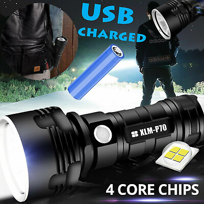 #ad 1200000LM LED Flashlight Tactical Light Super Bright Torch USB Rechargeable Lamp $14.99