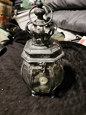 #ad #ad Vintage Metal Glass Lantern $49.00