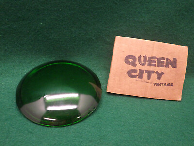 #ad Vintage green Glass 4 3 4quot; railroad signal lantern lens 1930s 1940s $16.00