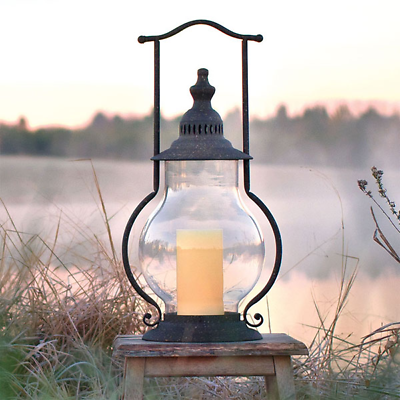 #ad #ad Farmhouse Steeple Candle Lantern Large Rustic Pillar Holder 10¼#x27;#x27; Dia x 21#x27;#x27;H $58.99