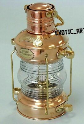 #ad 14quot; Nautical Brass Copper Ship Lantern Marine Anchor Lamp Maritime Boat Lights $80.75