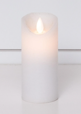 #ad NEW FARMHOUSE PILLAR CANDLE WHITE TIMER Motion Faux Flame 2quot;x5quot; Holiday $9.52