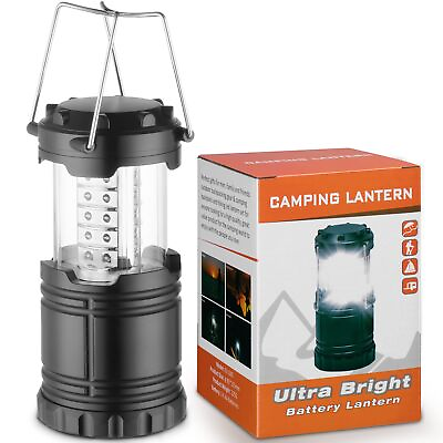 #ad USA LED Camping Lantern Black Emergency Light for Power Outages Long Las... $14.66