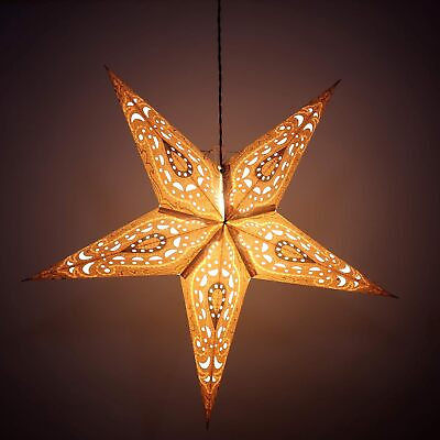 #ad Indian Handmade Paper Star Lantern Grey Lamp Light Christmas Party Festive $13.64