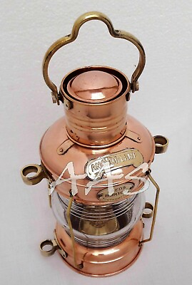 #ad 14quot; Brass amp; Copper Anchor Boat Light Oil lamp Nautical Maritime Ship Lantern $79.50