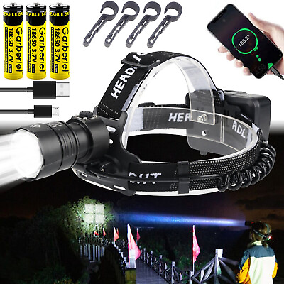 #ad Super Bright 990000LM Rechargeable xhp70 LED Headlamp Head Lamp Torch Flashlight $23.98