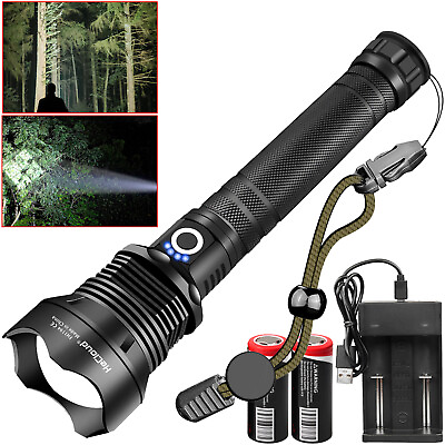 #ad Super Bright LED Torch LED Flashlight Rechargeable Tactical Police P70 Zoom Lamp $27.99