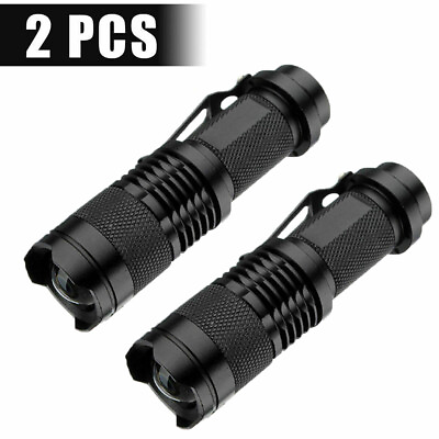 #ad 2Pack Tactical LED Flashlight Military Grade Small Torch Ultra Bright Light Lamp $8.99