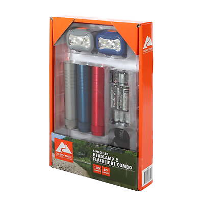 #ad Ozark Trail 5 Piece LED Flashlight amp; Headlamp Combo Model 30710 $19.69