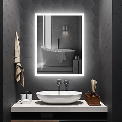 #ad 35.5x27.6in LED Bath Livingroom Mirror Bluetooth Dimmable Anti fog Plug in IP44 $141.99