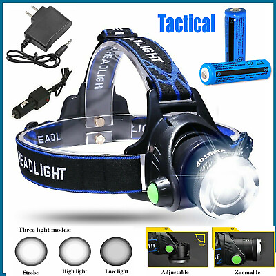 #ad Super Bright 1200000LM LED Headlamp Rechargeable Headlight Flashlight Head Torch $11.50