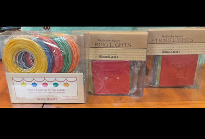#ad #ad 3 Multi Color Paper Lantern String Lights 1 Round 2 Square 10 per pack $10.00