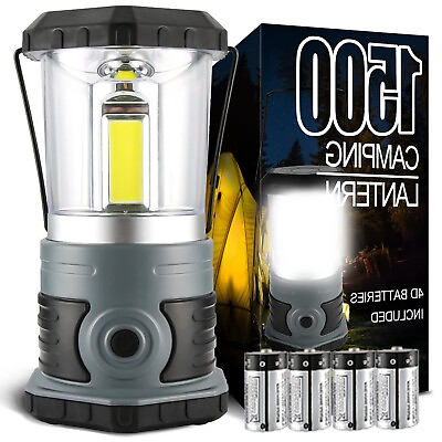 #ad LED Camping Lantern Battery Powered 1500 Lumen COB Camping Light 4*D Batterie... $44.95