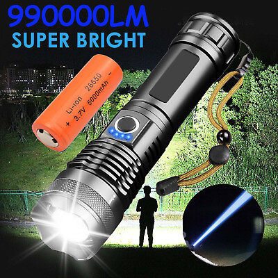 #ad #ad 990000 Lumens Super Bright LED Tactical Flashlight Rechargeable LED Work Light $14.47