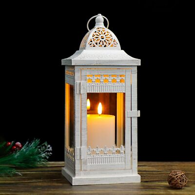 #ad Decorative Candle Lanterns 14.5quot; High Vintage Hanging Lantern Metal Candlehol... $40.88