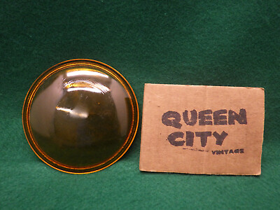 #ad Vintage Amber Glass 4 3 4quot; railroad signal traffic lantern lens 1930s 1940s #2 $22.00