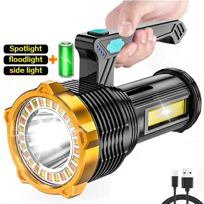 #ad 12000000LM LED Flashlight Tactical Torch Lamp USB Rechargeable Waterproof Light $10.99