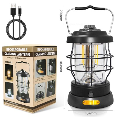 #ad 2 Modes Dimmable Adventure Camping Lantern USB LED Hiking Lanterns Waterproof $29.99