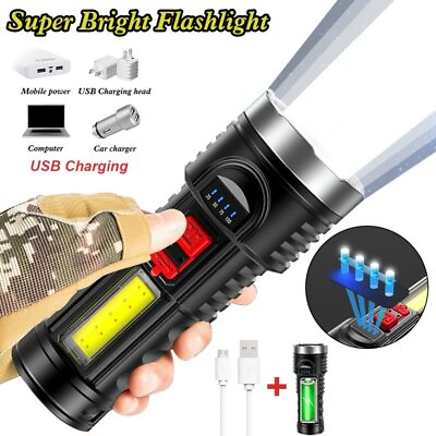 #ad Super Bright 100000LM LED Torch Tactical Flashlight Lantern RechargeableBattery $8.99