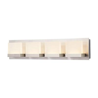 #ad Home Decorators Collection Alberson 4 Light Brushed Nickel LED Bath Bar Light $97.99