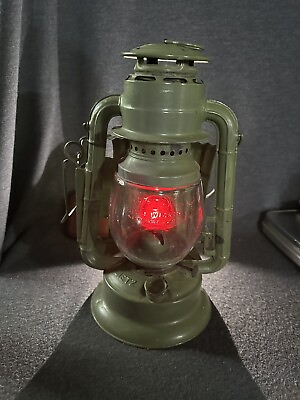 #ad Antique Vintage Dietz Roadster Wagon Lantern With Red Lens Little Wizard $75.00