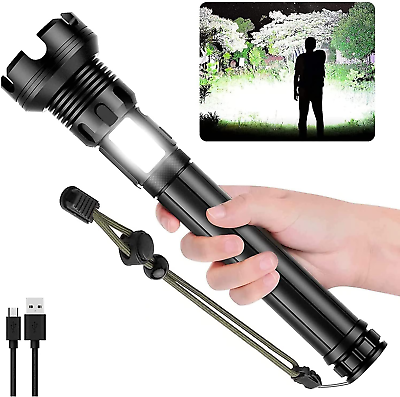 #ad Led Rechargeable Tactical Flashlights 90000 High Lumens $39.29
