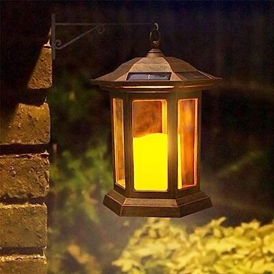 #ad Solar Lantern Outdoor Outdoor Hanging Candle Lanterns LED Lights PVC Waterp... $38.81